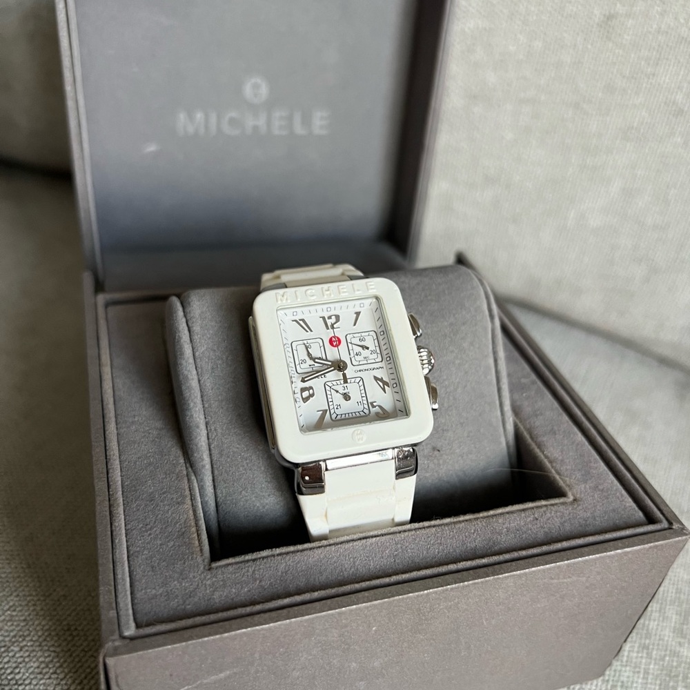 Michele Jelly White/Silver Watch